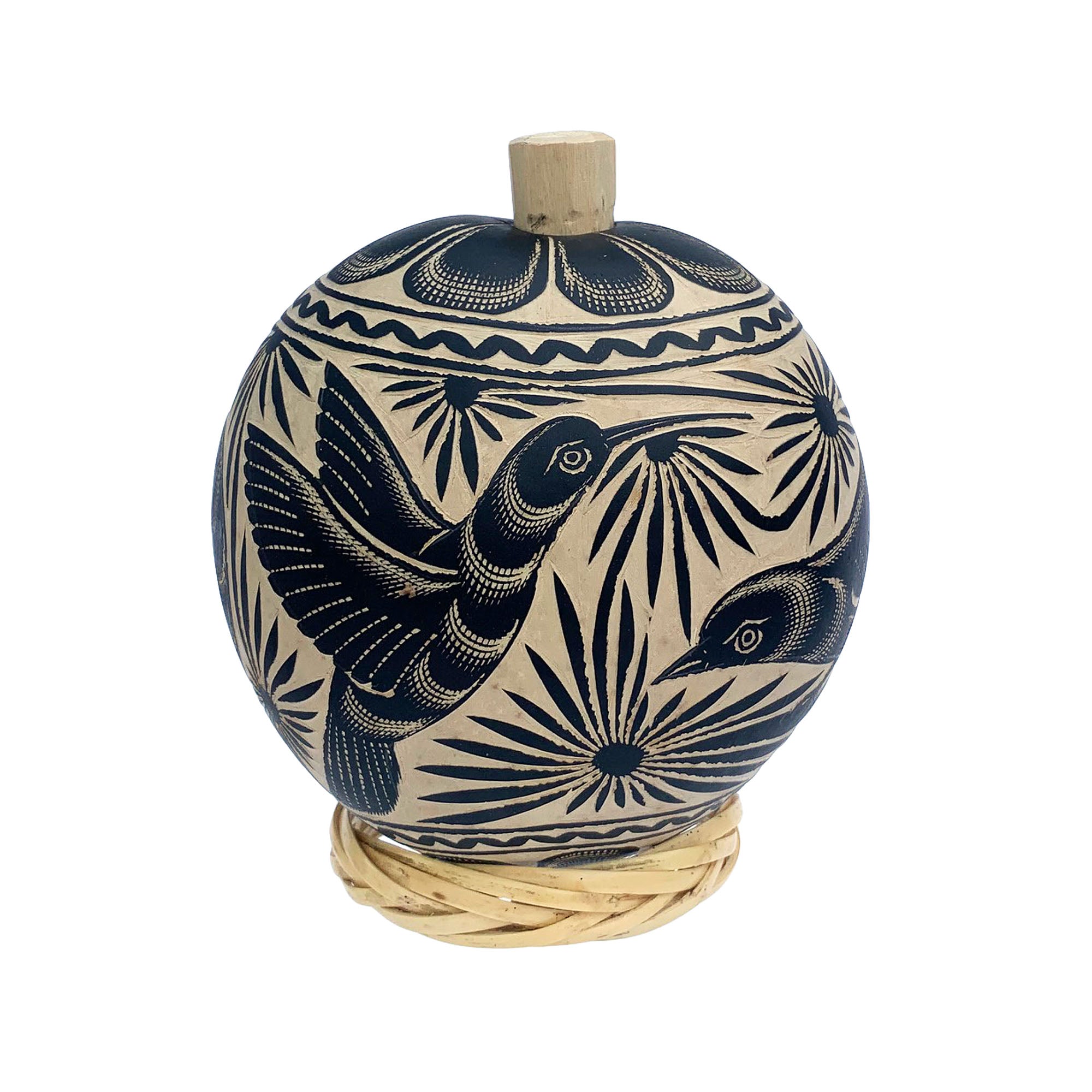 Mexico Carved Gourd Round Mezcal Bottle - Round Mezcal Bottle sale | Table Decoration | Home Decoration Bottles, Round Bottles, Drinkware Bottles